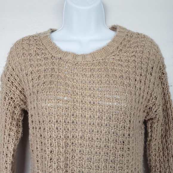 Taupe Brown Long Sleeve Sweater Tunic Open Kit Med - Picture 6 of 6